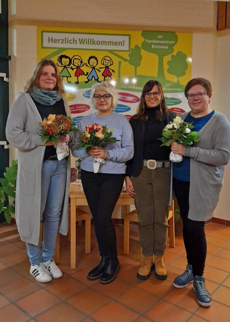 Feierten die Dienstjubiläen: (v. l.) Petra Sander, Anna Hörig, Ulrike Freitag-Friedrich und Anna Reger.Foto: Kita-Verbund 