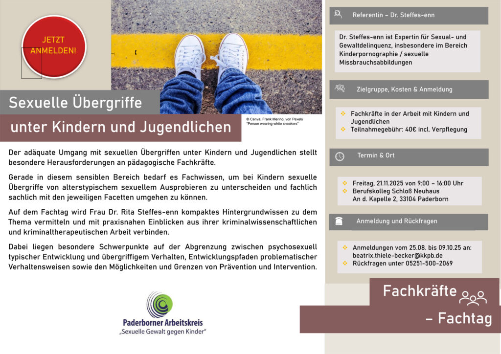 Plakat zum Fachtag für Fachkräfte aus der Arbeit mit Kindern und Jugendlichen.