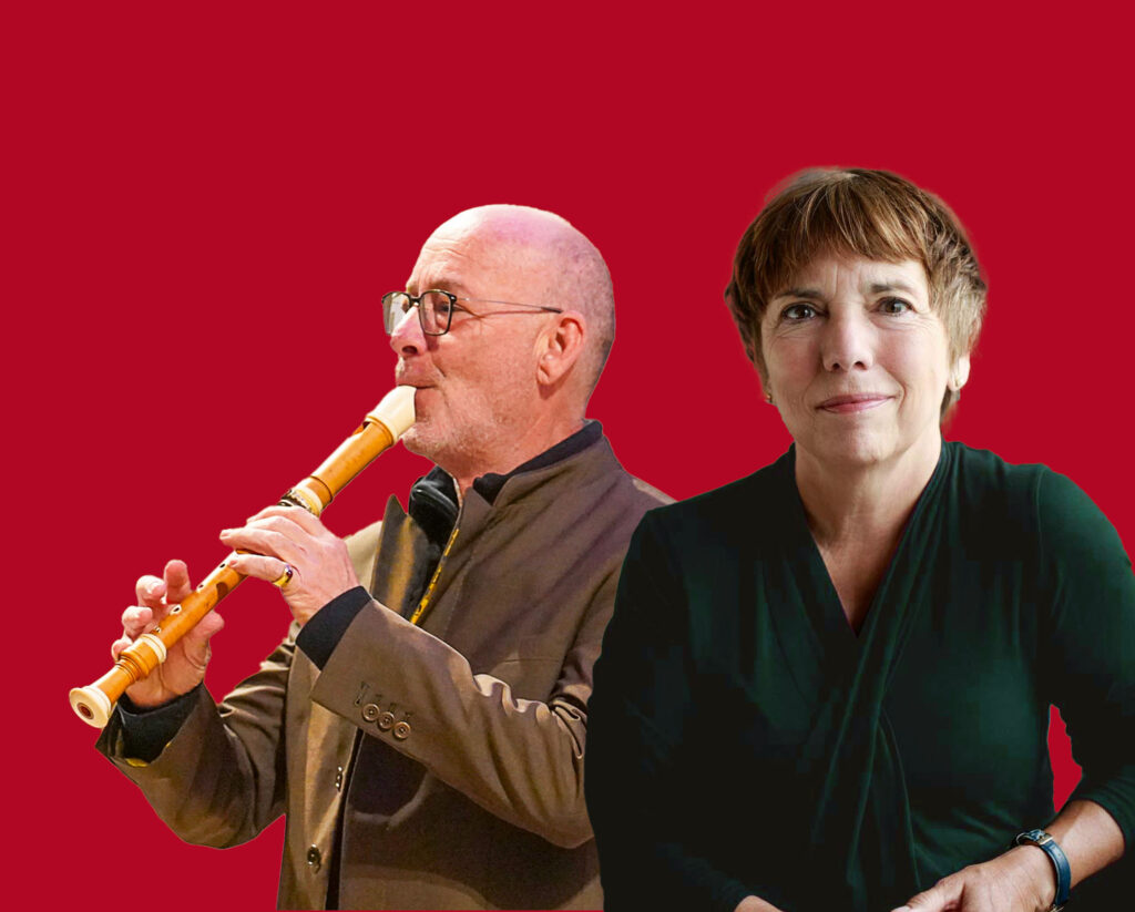 Die Theologin Dr. Margot Käßmann und der Blockflötist Hans-Jürgen Hufeisen.